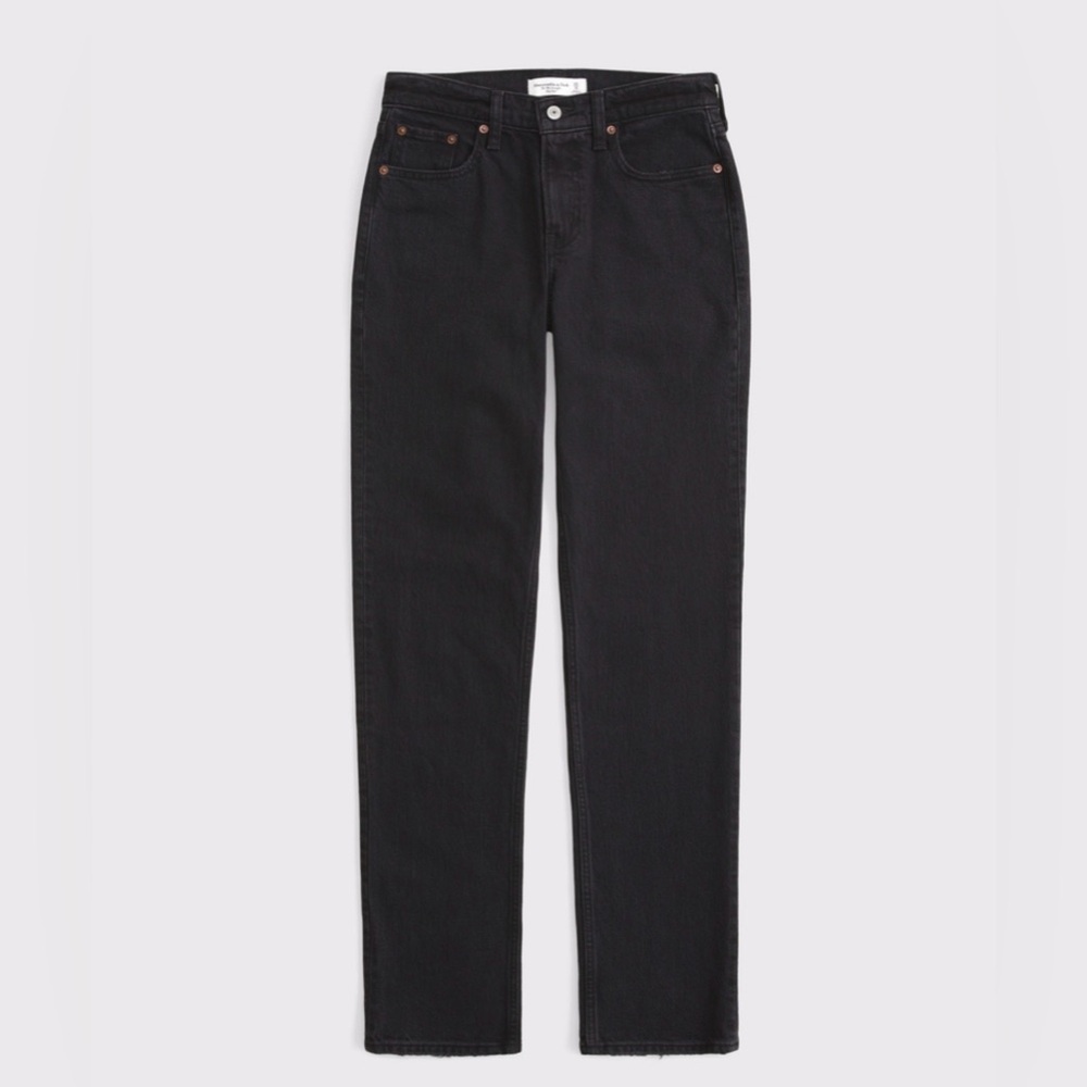 Abercrombie & Fitch Women's
Curve Love Mid Rise 90s Straight Black Jean Size 26 - Picture 3 of 6